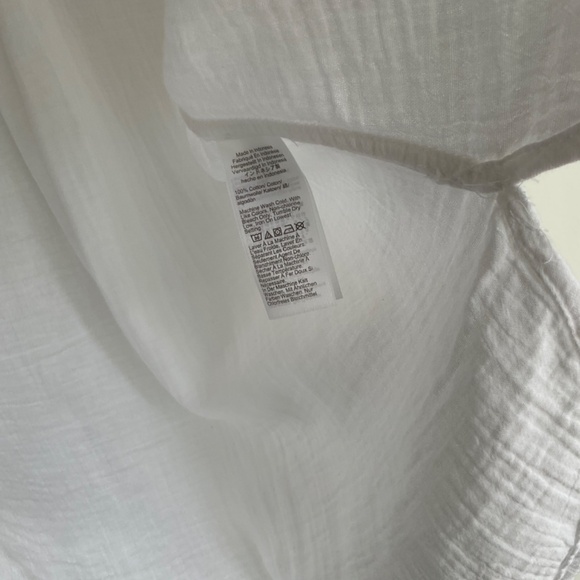 NWT J.Crew Factory White Petite gauze button-up shirt SZ M - Picture 7 of 7